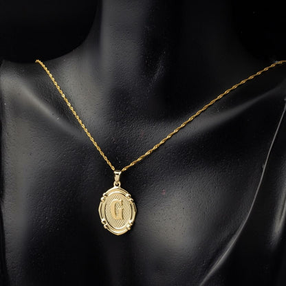 14K Yellow Gold Italian Initial G Necklace