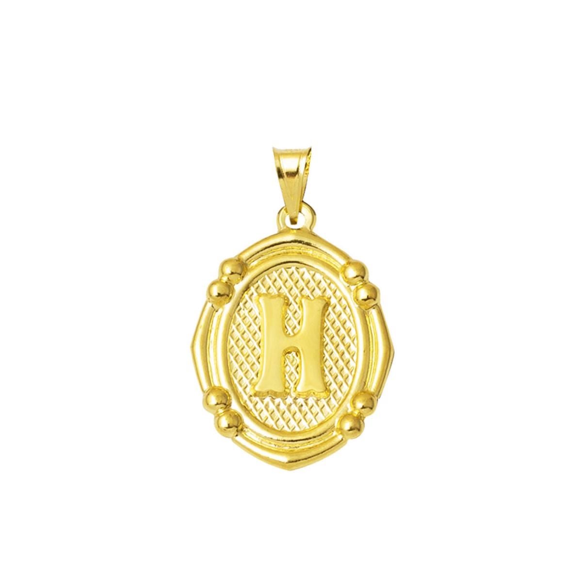 14K Yellow Gold Italian Initial H Necklace