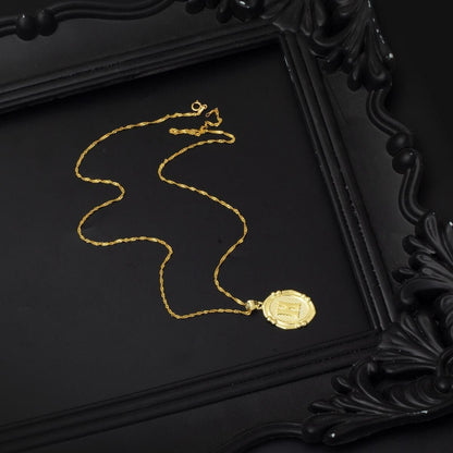 14K Yellow Gold Italian Initial H Necklace