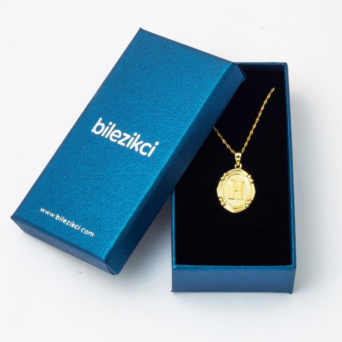 14K Yellow Gold Italian Initial H Necklace