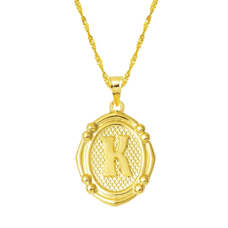 14K Yellow Gold Italian Initial K Necklace