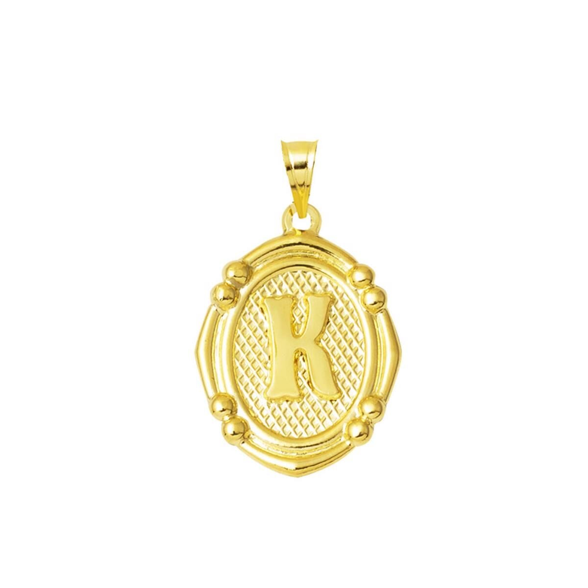 14K Yellow Gold Italian Initial K Pendant