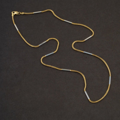14K Yellow Gold Italian Colored Chain Necklace 50 cm
