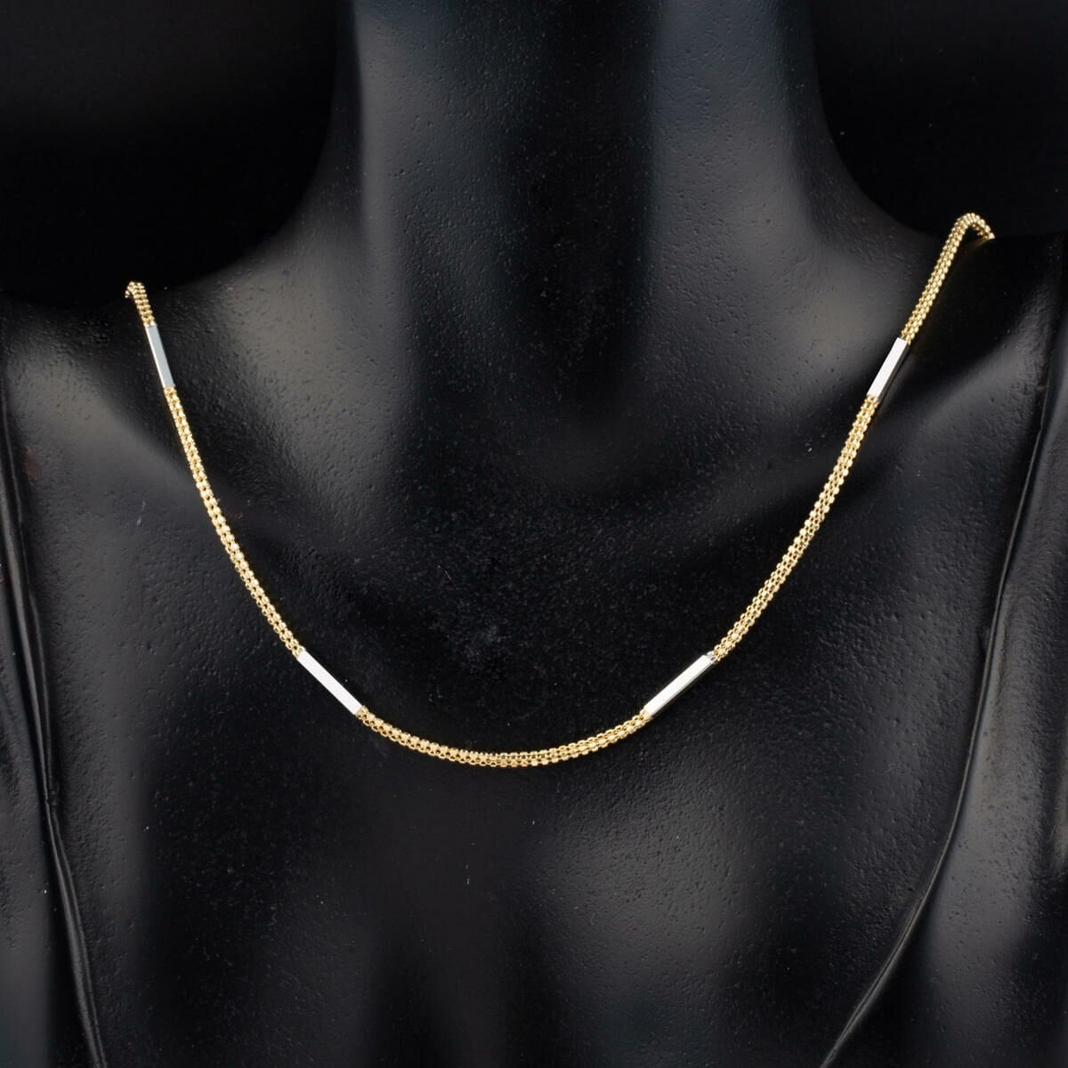 14K Yellow Gold Italian Colored Chain Necklace 50 cm
