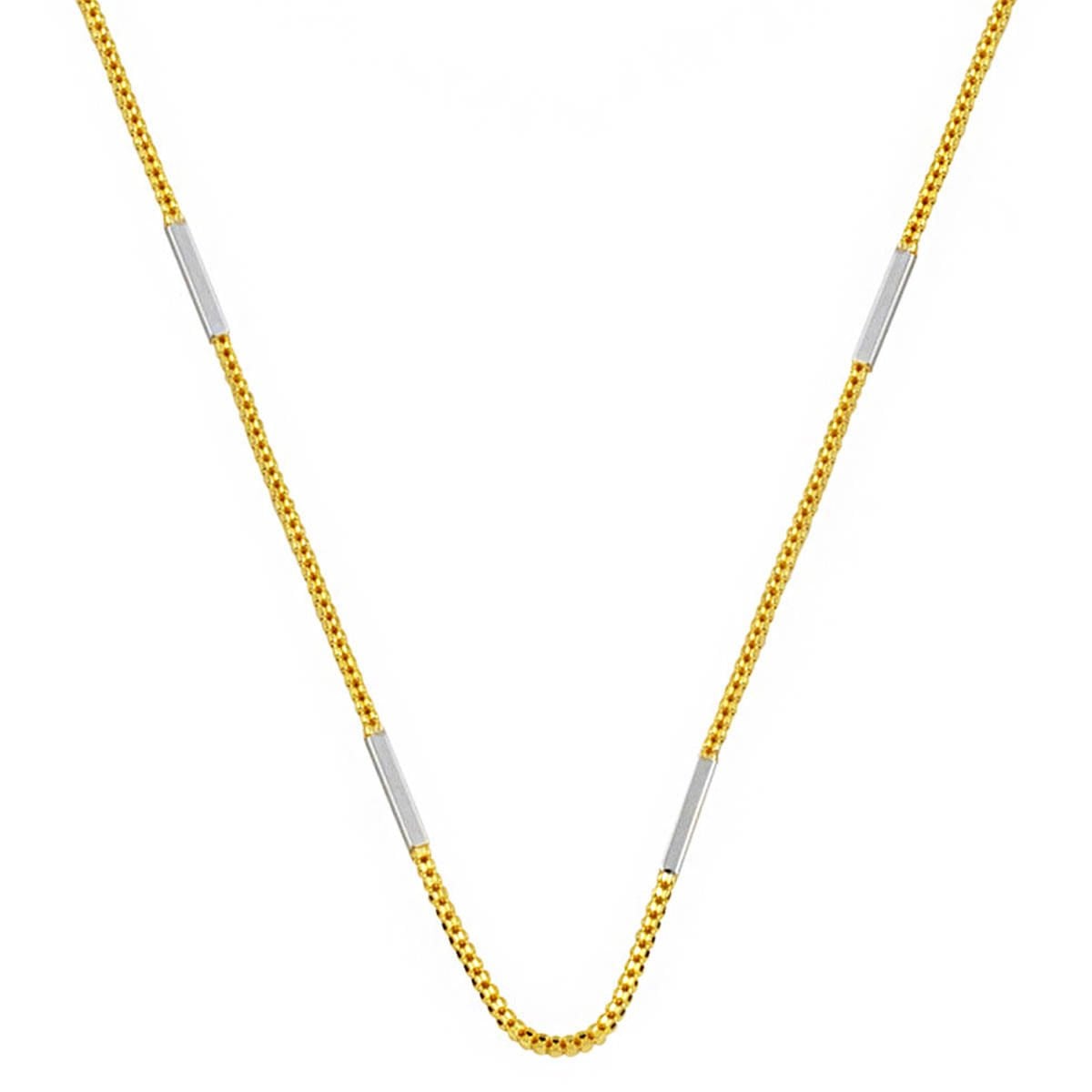 14K Yellow Gold Italian Colored Chain Necklace 50 cm
