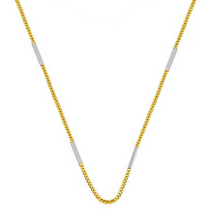 14K Yellow Gold Italian Colored Chain Necklace 50 cm