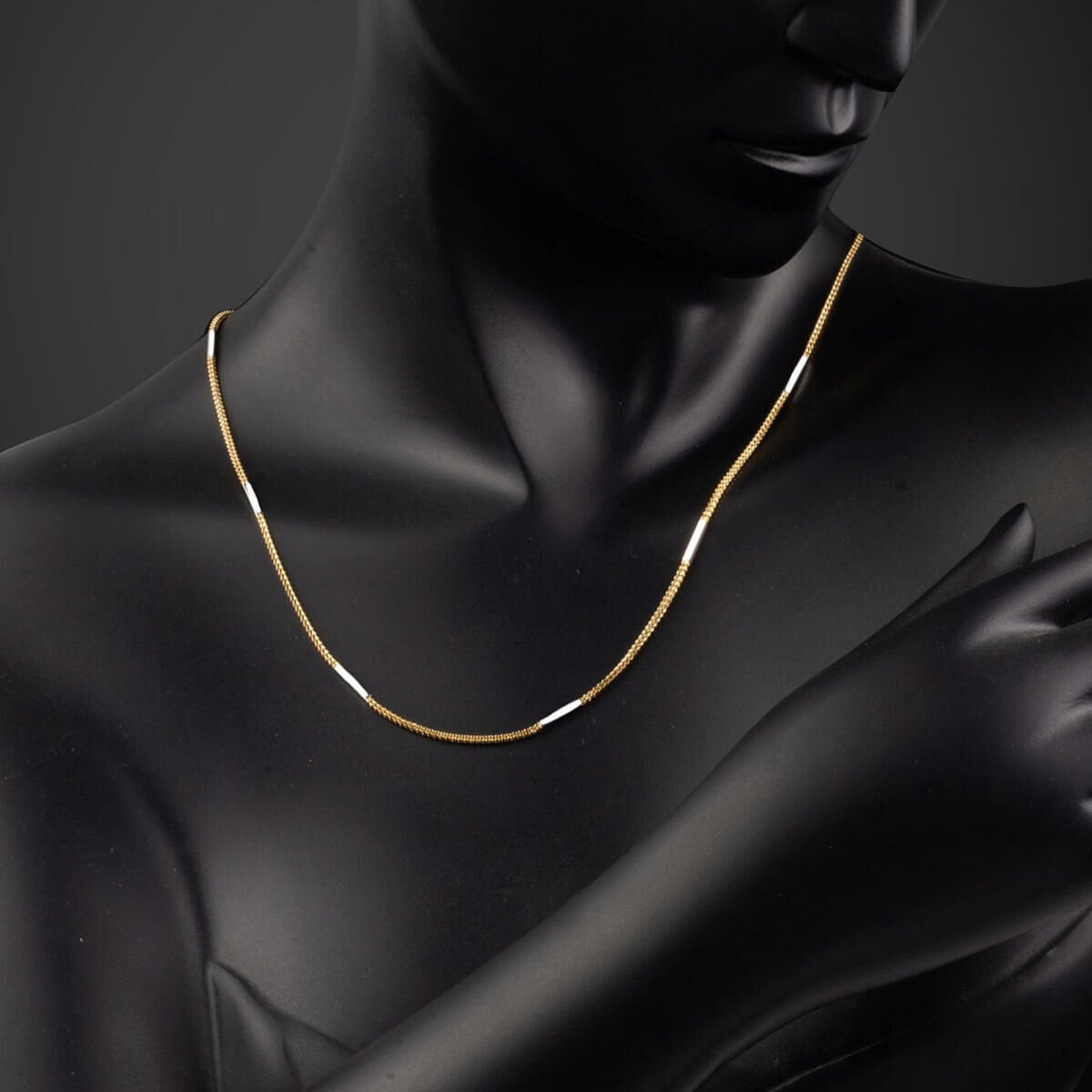 14K Yellow Gold Italian Colored Chain Necklace 50 cm