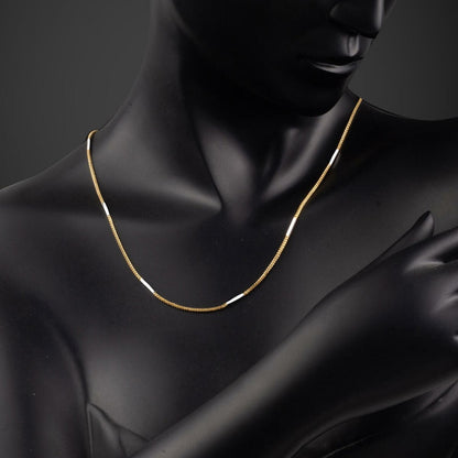 14K Yellow Gold Italian Colored Chain Necklace 50 cm