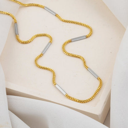 14K Colored Gold Italian Chain Necklace 55 cm