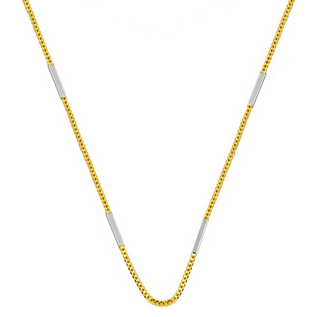 14K Colored Gold Italian Chain Necklace 55 cm