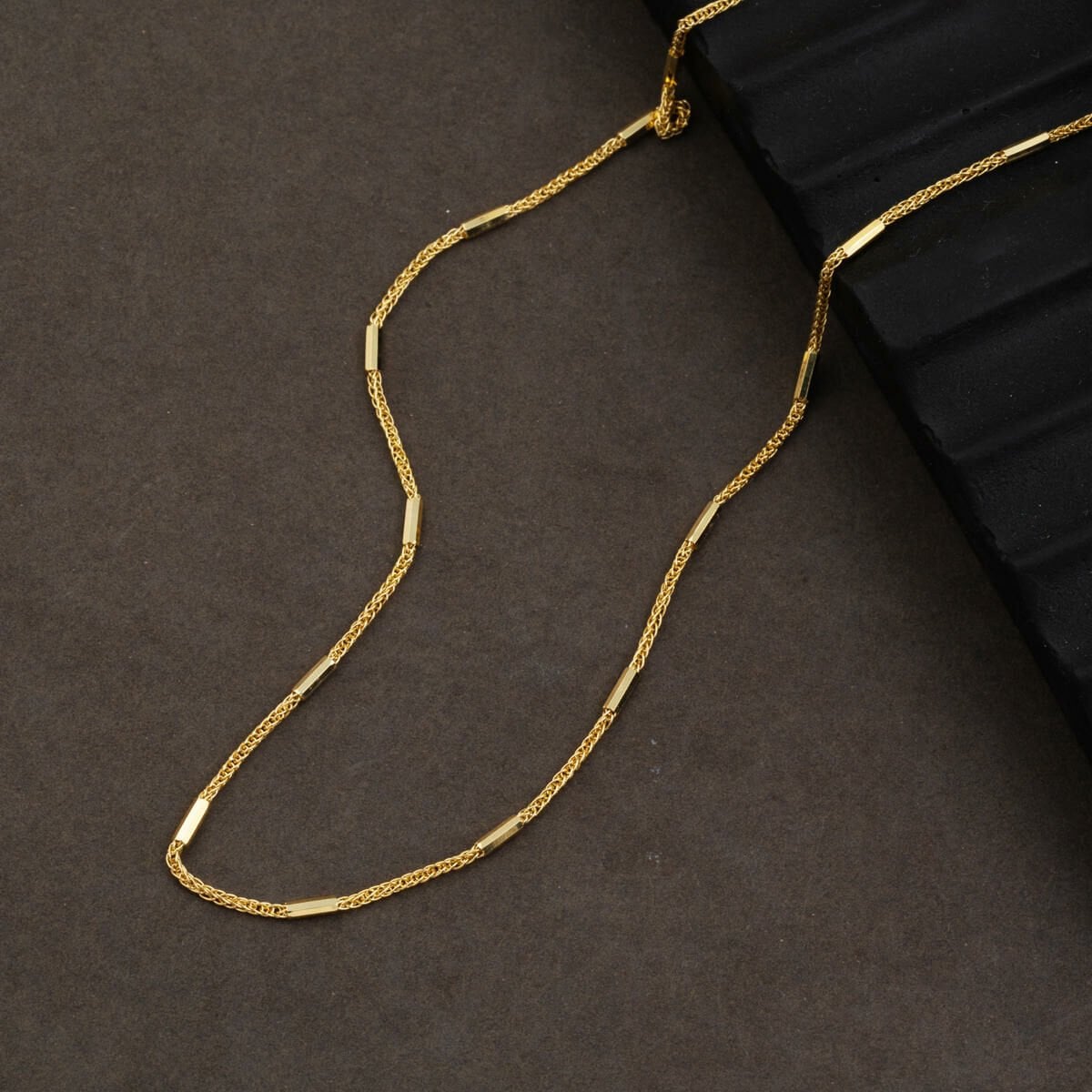 14K Gold Italian Design Chain Necklace 55 cm