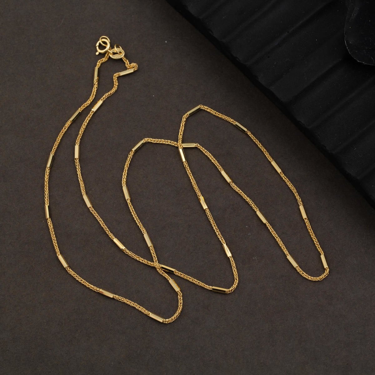 14K Gold Italian Design Chain Necklace 55 cm
