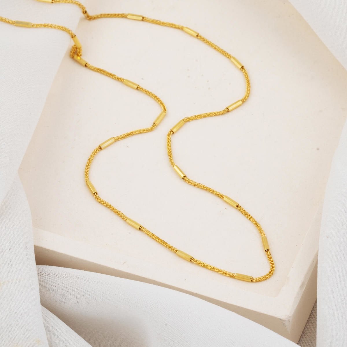 14K Gold Italian Design Chain Necklace 55 cm