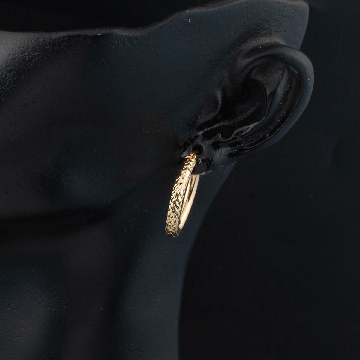 14K Yellow Gold Hand Engraved Hoop Earrings (1.92 g)