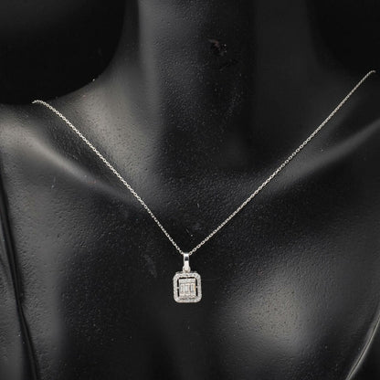 14K White Gold Classic Baguette Cubic Zirconia Set