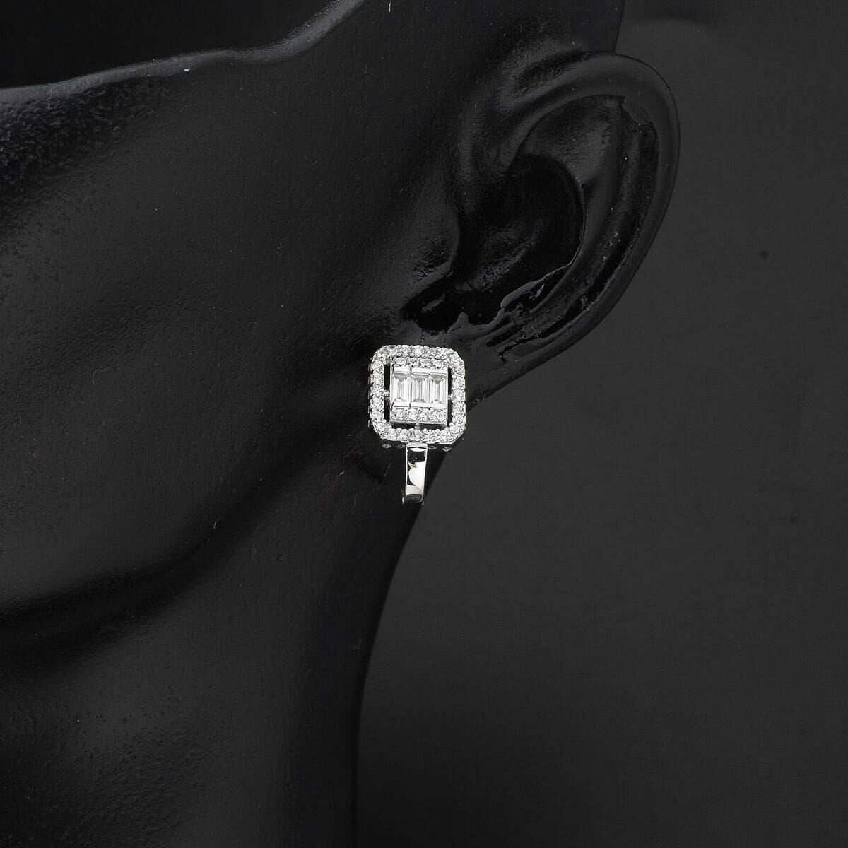 14K White Gold Classic Baguette Cubic Zirconia Set