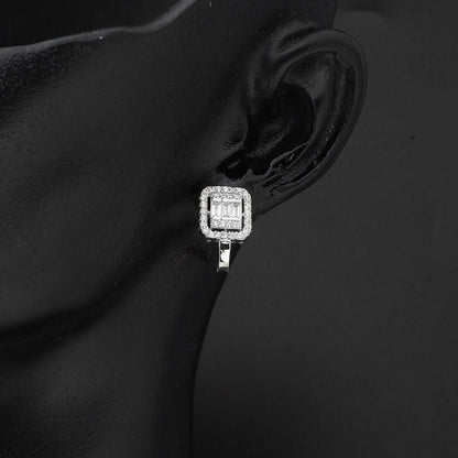 14K White Gold Classic Baguette Cubic Zirconia Set