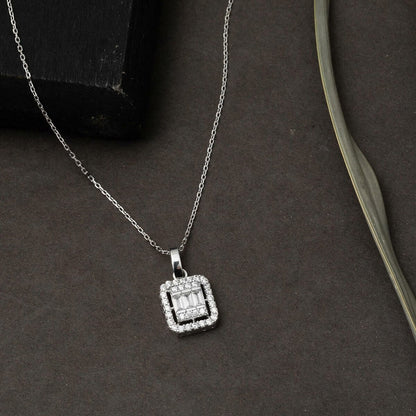14K White Gold Classic Baguette Cubic Zirconia Set