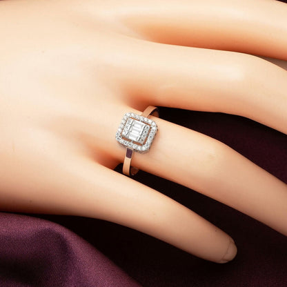 14K White Gold Classic Baguette Cubic Zirconia Set