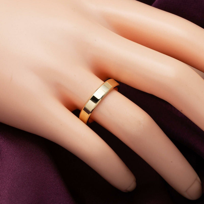 14K Yellow Gold Classic Square-Cut 4 mm Men's Wedding Band