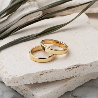 14K Yellow Gold Classic Square-Cut 4 mm Men's Wedding Band