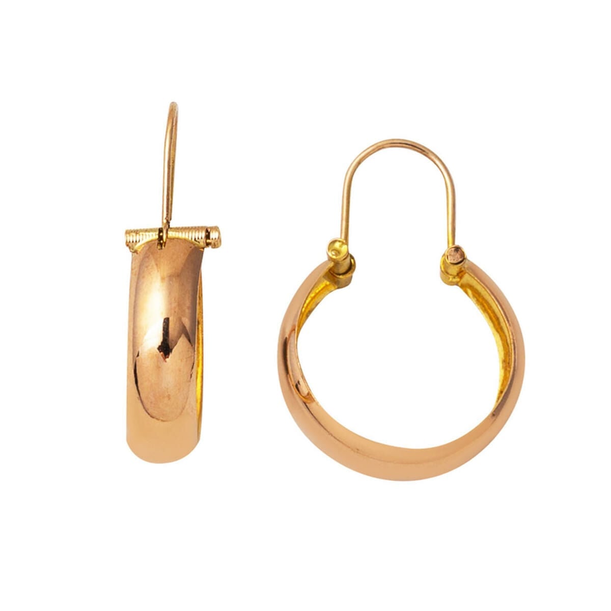14K Rose Gold Classic Oval Aleppo Weave Earrings
