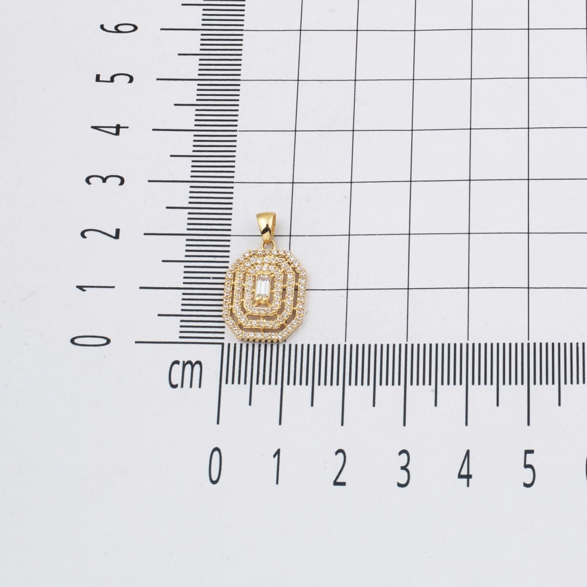 14K Yellow Gold Square-Cut Baguette Cubic Zirconia Necklace