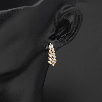 14K Yellow Gold Marquise Baguette Cubic Zirconia Engagement Set