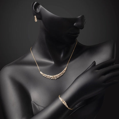 14K Yellow Gold Marquise Baguette Cubic Zirconia Engagement Set