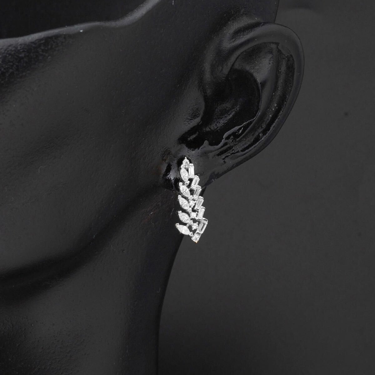 14K White Gold Marquise Baguette Cubic Zirconia Engagement Set