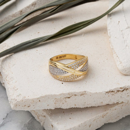 14K Yellow Gold Meltem Cubic Zirconia Ring