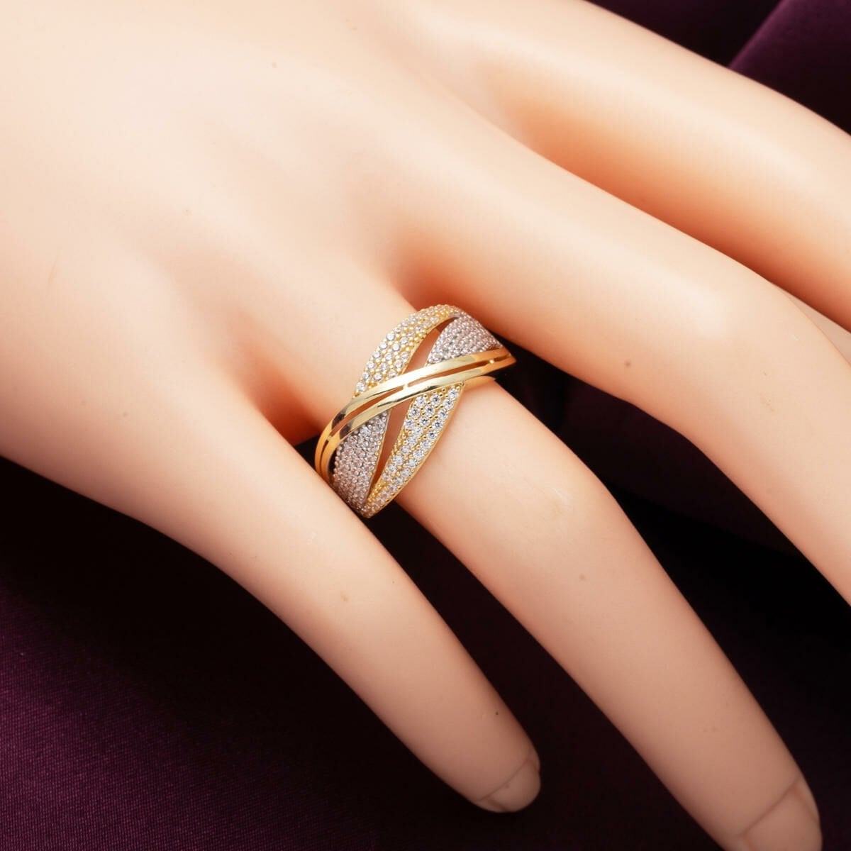 14K Yellow Gold Meltem Cubic Zirconia Ring