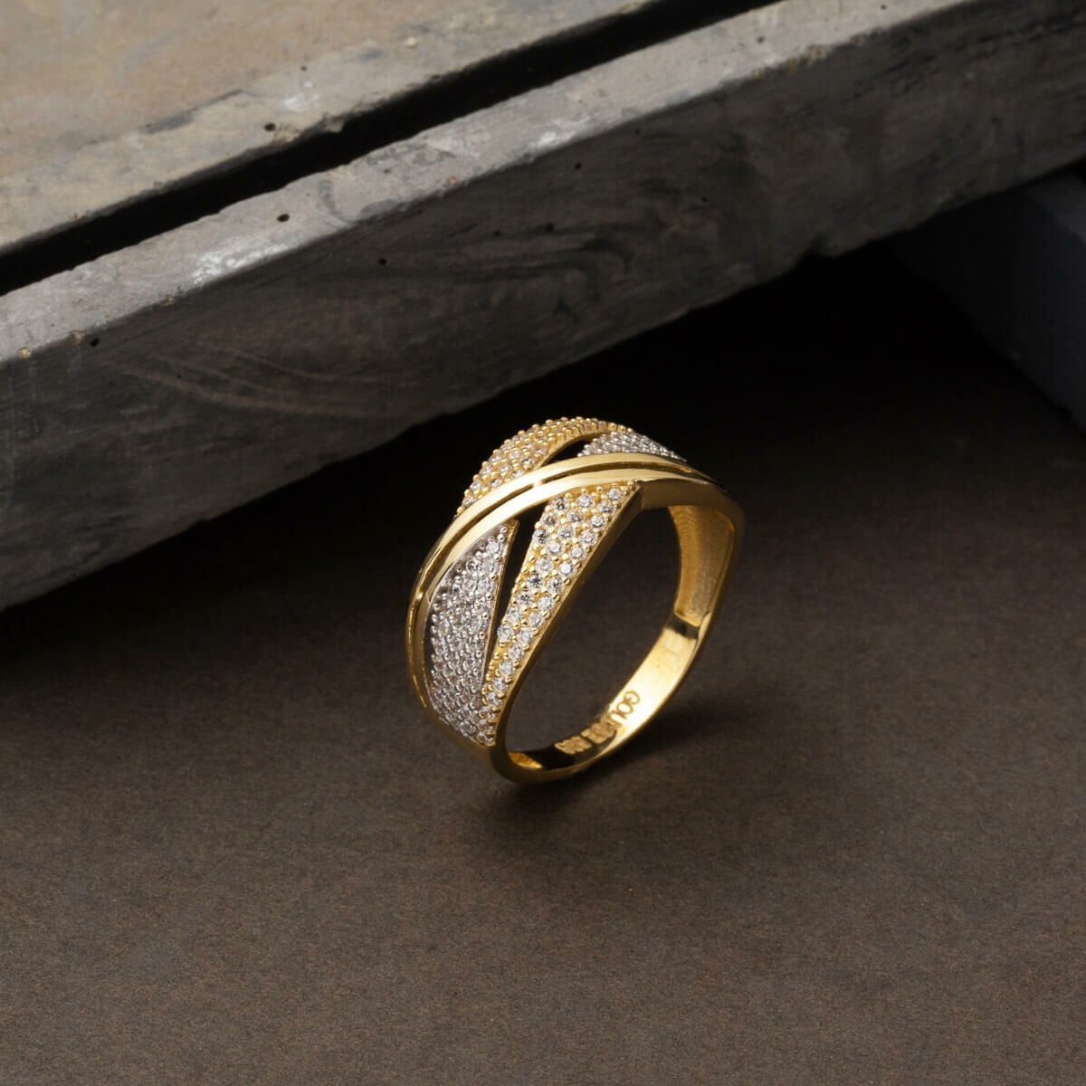 14K Yellow Gold Meltem Cubic Zirconia Ring