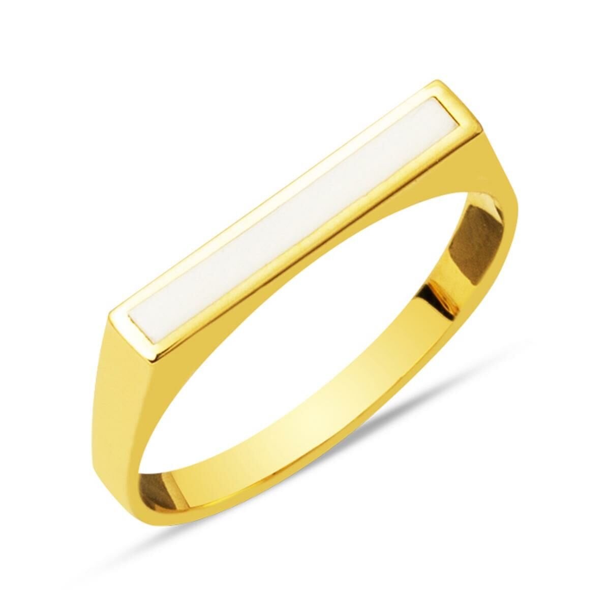 14K Yellow Gold Design Enamel Ring