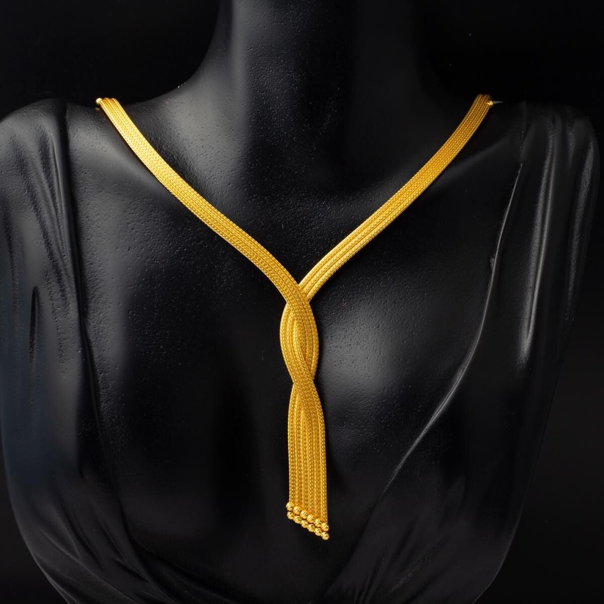 14K Yellow Gold Braided Jewelry Set