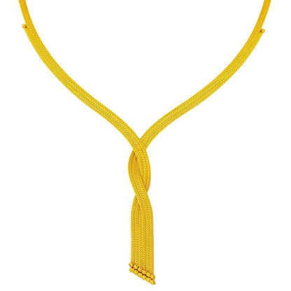 14K Yellow Gold Braided Collar Necklace (19 g)