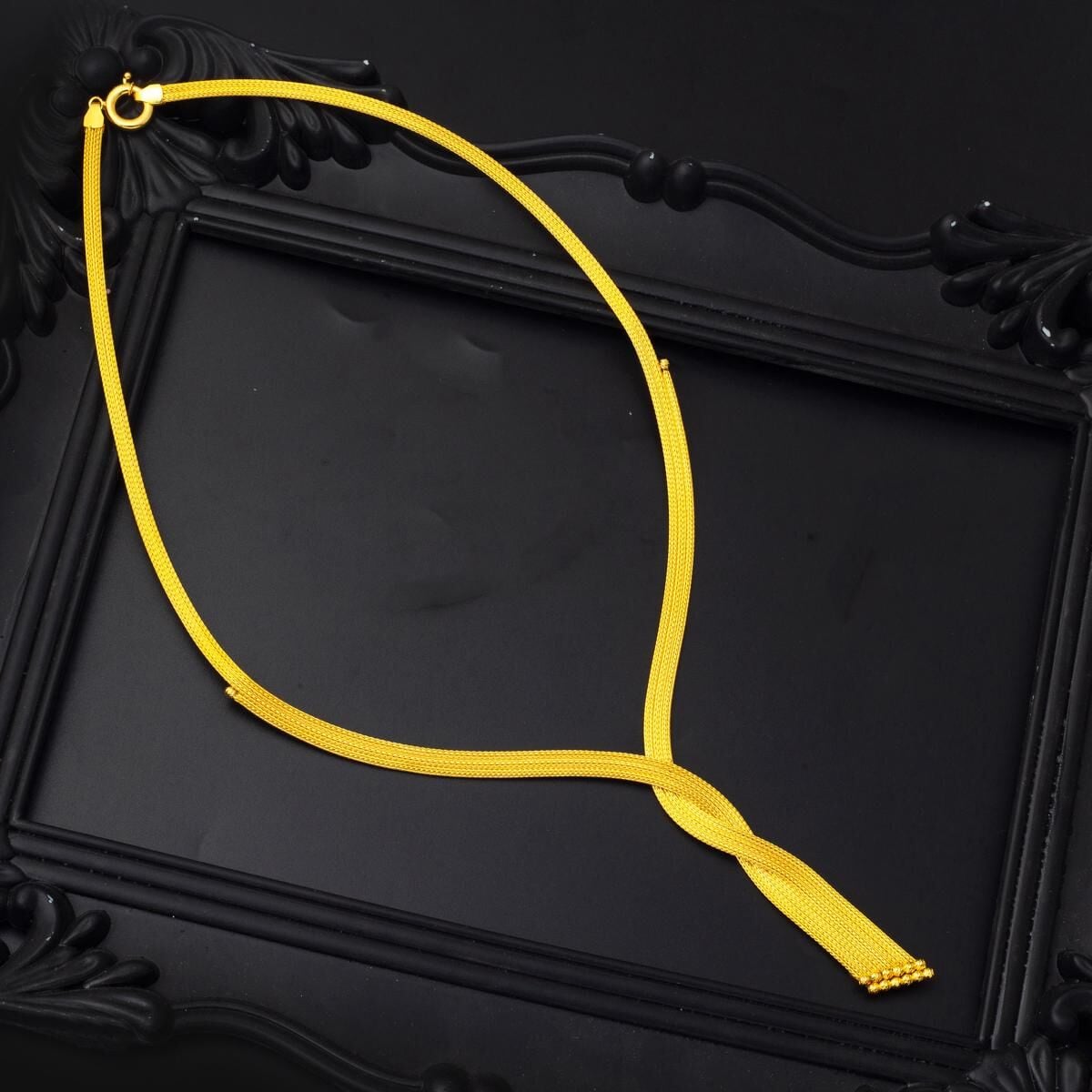 14K Yellow Gold Braided Collar Necklace (19 g)