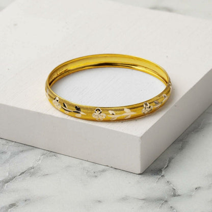 14K Yellow Gold Daisy Baby Bangle