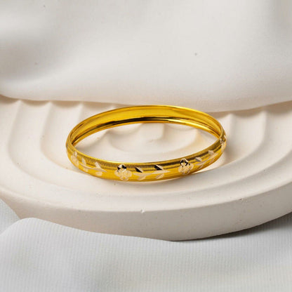 14K Yellow Gold Daisy Baby Bangle