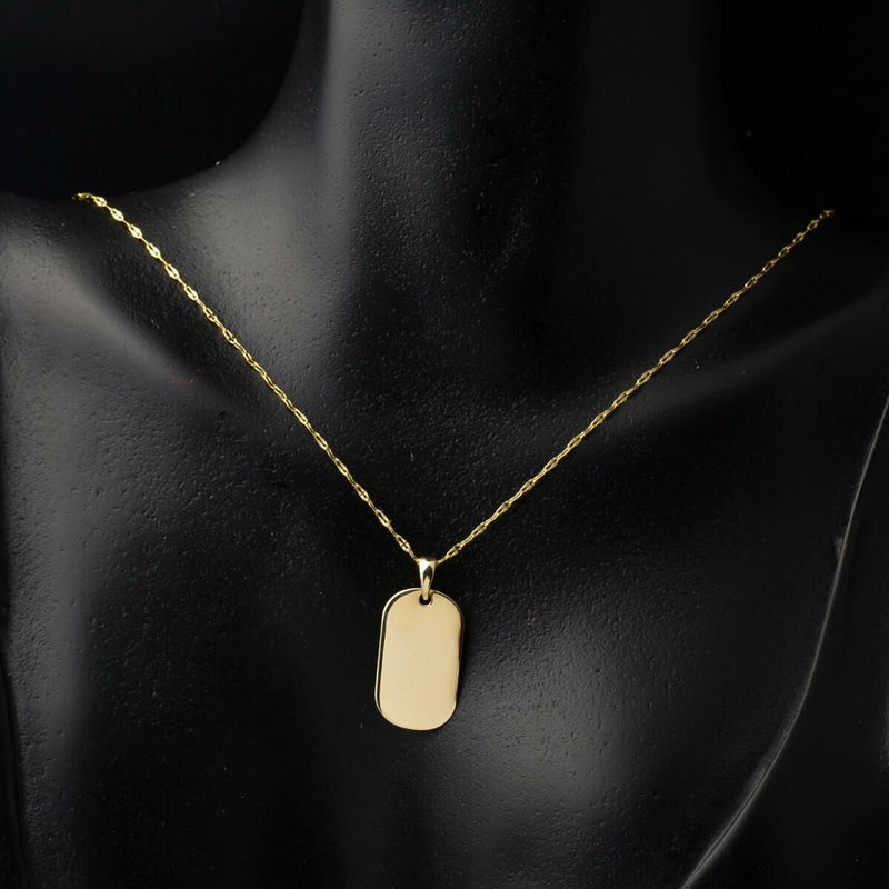 14K Gold Personalized Name Plate Necklace