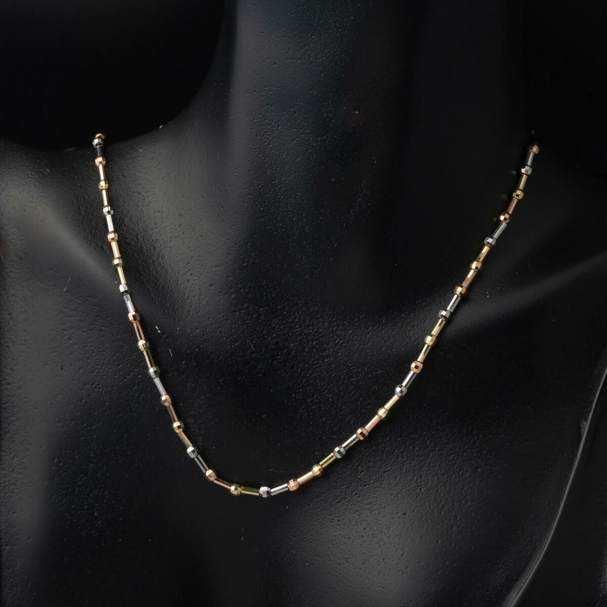 14K Colored Gold Bead Chain Necklace