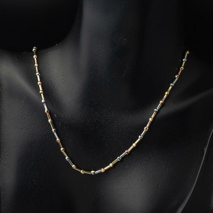 14K Colored Gold Bead Chain Necklace