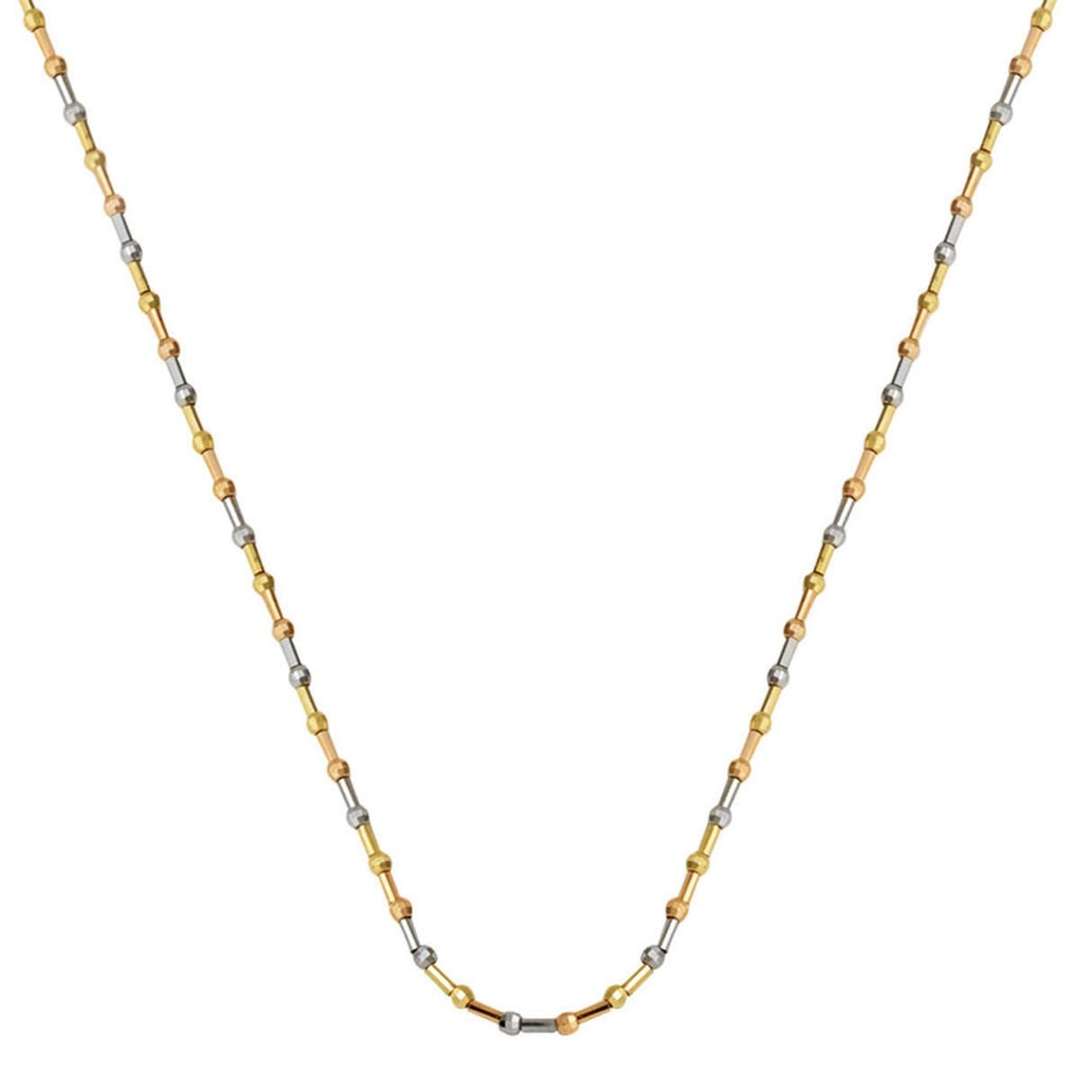 14K Colored Gold Bead Chain Necklace