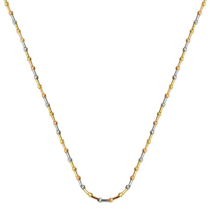 14K Colored Gold Bead Chain Necklace