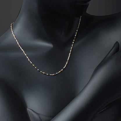 14K Colored Gold Bead Chain Necklace