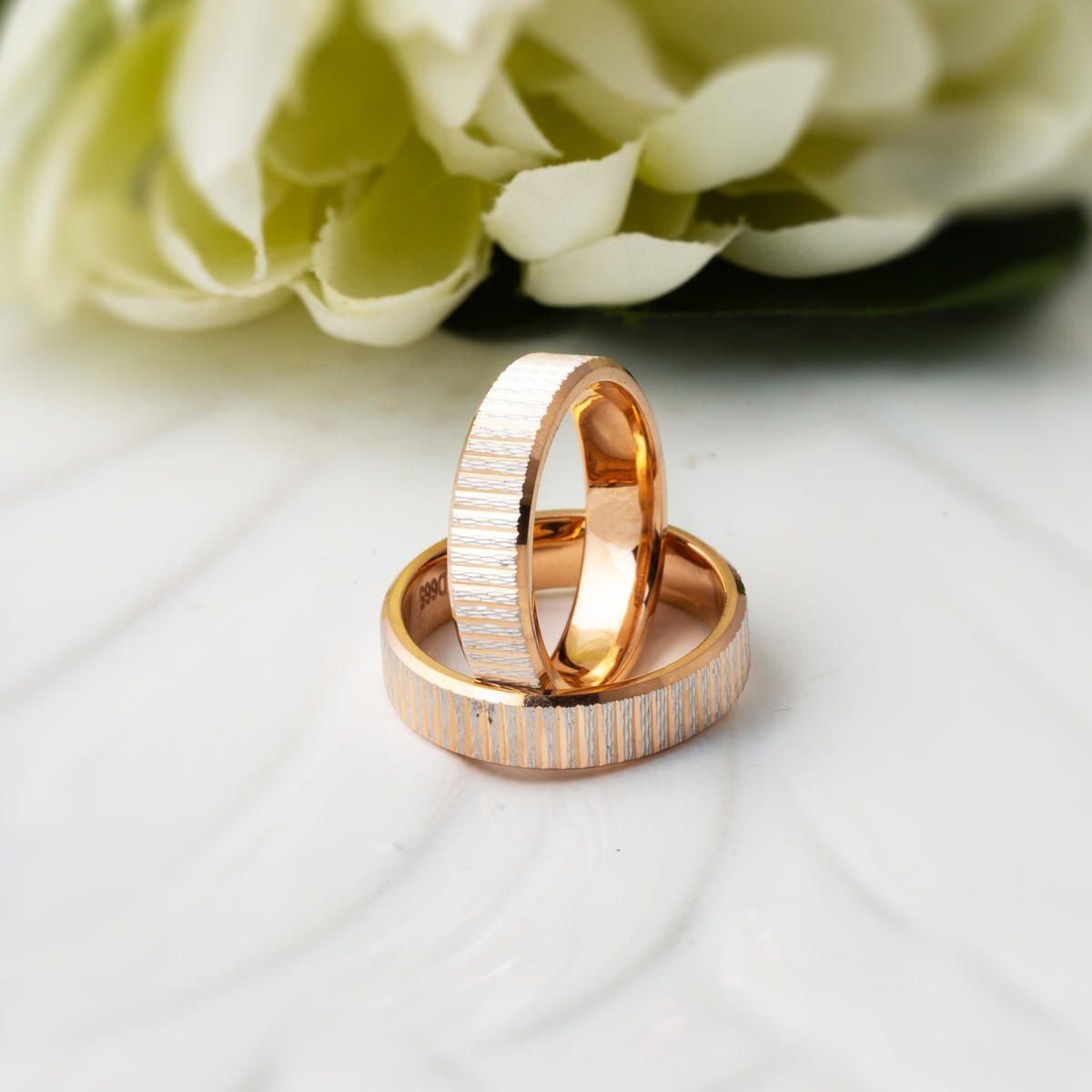 14K Rose Gold Men's Modern Wedding Band Ring
