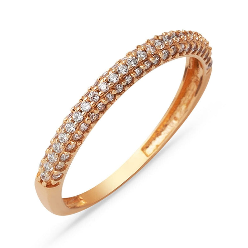 14K Rose Gold Half Eternity Cubic Zirconia Ring