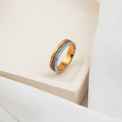 14K Rose White Gold Cubic Zirconia Women's Wedding Band