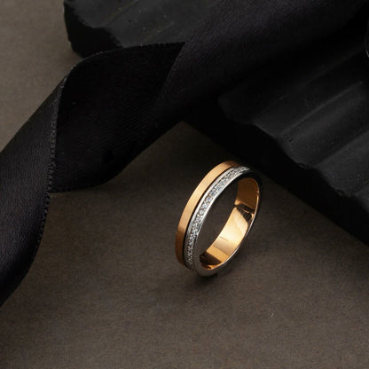 14K Rose White Gold Cubic Zirconia Women's Wedding Band