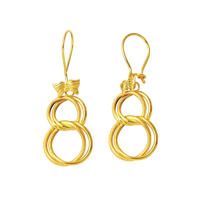 14K Yellow Gold Milky Way Butterfly Dangle Earrings